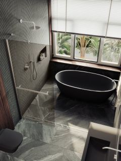 Душевая перегородка MaybahGlass MGD-727-5ш 79см хром матовый